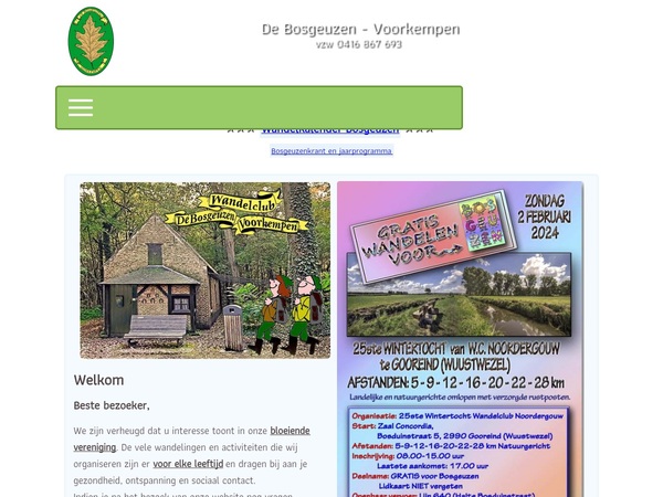 Screenshot Clubs/Verenigingen